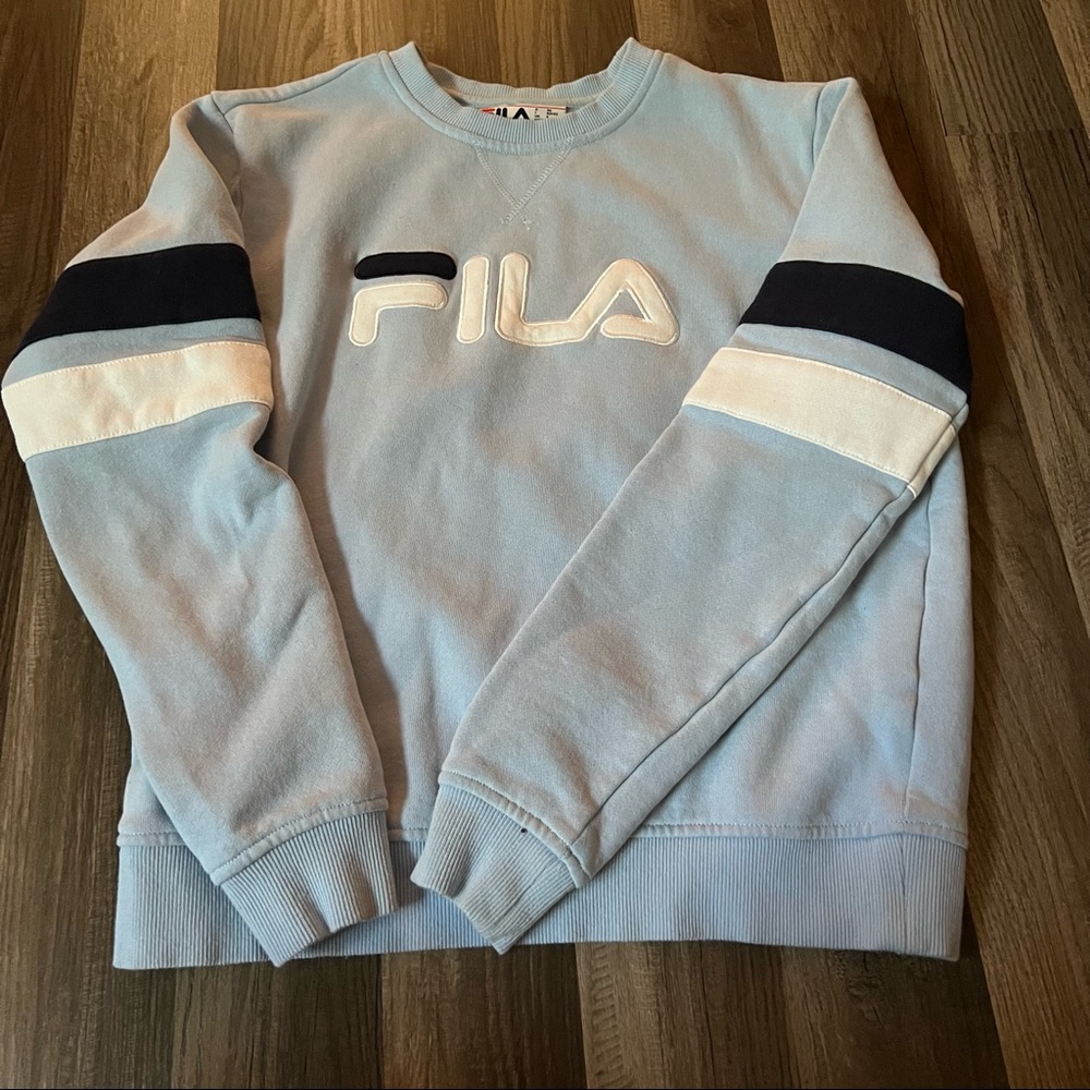blue fila crewneck